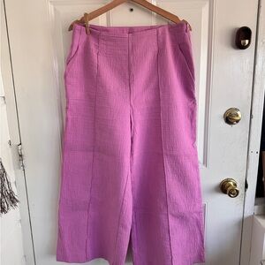 Maeve Wide Leg Pants in Vibrant Pink